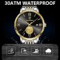 Gold Black_Men Watch  Luxury Gold Stainless Stain Quartz Watches Waterproof Luminous Date Business M