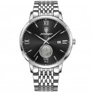 Silver Black_Men Watch  Luxury Gold Stainless Stain Quartz Watches Waterproof Luminous Date Business