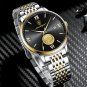 Silver Black_Men Watch  Luxury Gold Stainless Stain Quartz Watches Waterproof Luminous Date Business