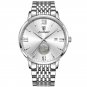 Silver White_Men Watch  Luxury Gold Stainless Stain Quartz Watches Waterproof Luminous Date Business