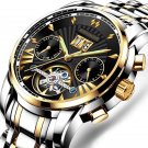 Gold Black_Men Watch  Luxury Automatic Mechanical Watches Waterproof Luminous Business Stainless Sta