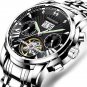 Silver Black_Men Watch Luxury Automatic Mechanical Watches Waterproof Luminous Business Stainless S