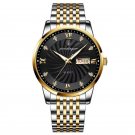 827 GD BK S_Watch Men  Luxury Stainless Steel Business Date Clock Waterproof Luminous Watches Mens S