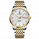 827 GD WH S_Watch Men  Luxury Stainless Steel Business Date Clock Waterproof Luminous Watches Mens S
