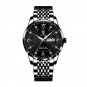 836 BK BK S_Watch Men  Luxury Stainless Steel Business Date Clock Waterproof Luminous Watches Mens S