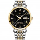 863 GD BK S_Watch Men  Luxury Stainless Steel Business Date Clock Waterproof Luminous Watches Mens S