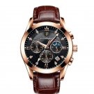 820-Leather RG_2021 Men Watch Luxury   Sport Business Rose Gold Watches Mens Waterproof Quartz Clock