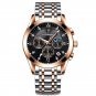 820-RG Silver_2021 Men Watch Luxury   Sport Business Rose Gold Watches Mens Waterproof Quartz Clock 