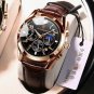 Leather BK RG_2021 Men Watch Luxury Sport Business Rose Gold Watches Mens Waterproof Quartz Clock
