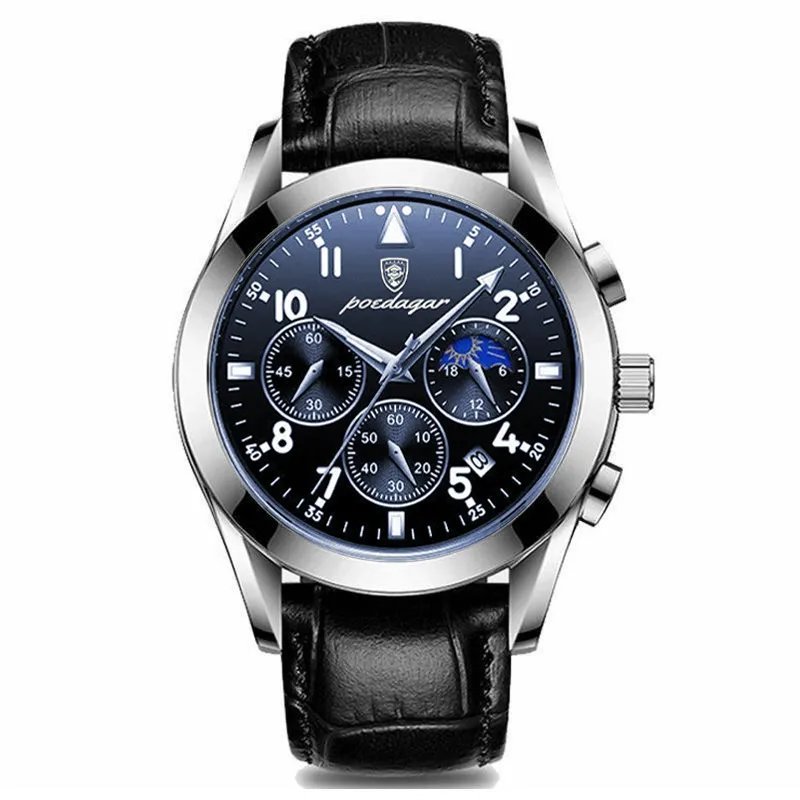 Leather BU SL_2021 Men Watch Luxury   Sport Business Rose Gold Watches Mens Waterproof Quartz Clock 