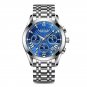 Blue Silver_LANGLISHI 2021  Sport Chronograph Mens Watches Waterproof Luminous  Luxury Business Quar