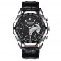 Black  Black_LANGLISHI Casual Sport Watches for Men  Luxury Military Stainless Steel Wrist Watch Man