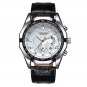 White Black_LANGLISHI Casual Sport Watches for Men  Luxury Military Stainless Steel Wrist Watch Man 