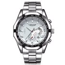 White Silver_LANGLISHI Casual Sport Watches for Men  Luxury Military Stainless Steel Wrist Watch Man