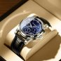 8058 L BK SL_2021 Men Watches Leather Quartz Watches  Luxury Blue Wristwatch Waterproof Luminous Spo