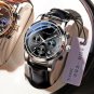 8058 L BU SL_2021 Men Watches Leather Quartz Watches  Luxury Blue Wristwatch Waterproof Luminous Spo