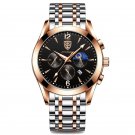 829 RG BK S_Men Watch Sport Decoration Function Steel Band Waterproof Luminous Date Sport Watches Lu