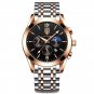 829 RG BK S_Men Watch Sport Decoration Function Steel Band Waterproof Luminous Date Sport Watches Lu