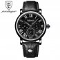 Black Black_Men Watch Chronograph Leather Quartz Watches Waterproof Luminous Sport Sport Men's Wrist
