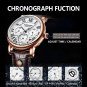 Black Black_Men Watch Chronograph Leather Quartz Watches Waterproof Luminous Sport Sport Men's Wrist