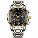 8058-Black Golden_2021   Mens Watches Blue Luxury  Big Dial Military Quartz Watch Leather Sport Wate