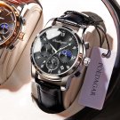 8058-Black Silver_2021   Mens Watches Blue Luxury  Big Dial Military Quartz Watch Leather Sport Wate