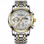8058-White Golden_2021   Mens Watches Blue Luxury  Big Dial Military Quartz Watch Leather Sport Wate