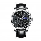 8098-Black Leather_2021   Mens Watches Blue Luxury  Big Dial Military Quartz Watch Leather Sport Wat