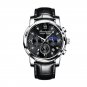 8098-Black Leather_2021   Mens Watches Blue Luxury  Big Dial Military Quartz Watch Leather Sport Wat