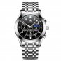 8166 BK BK S_2021  Carekiso Men Watch Stainless Steel Sports Chronograph Top Luxury Waterproof Lumin