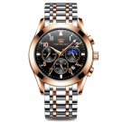 8166 RG BK S_2021  Carekiso Men Watch Stainless Steel Sports Chronograph Top Luxury Waterproof Lumin