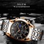 8166 RG BK S_2021 Carekiso Men Watch Stainless Steel Sports Chronograph Top Luxury Waterproof Lumin
