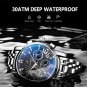 619 BK BK L_Chronograph Function Men Watch Waterproof Luminous Date Sport Watches Luxury Steel Band 