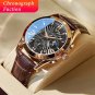 619 RG BK L_Chronograph Function Men Watch Waterproof Luminous Date Sport Watches Luxury Steel Band 