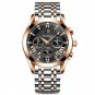 619 RG BK S_Chronograph Function Men Watch Waterproof Luminous Date Sport Watches Luxury Steel Band 