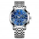 619 SL BU S_Chronograph Function Men Watch Waterproof Luminous Date Sport Watches Luxury Steel Band 