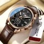 908 GD BK L_Date Quartz Men Watches  Luxury Waterproof Luminous Man Clock Military Leather Sport Men