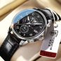 908 SL BK L_Date Quartz Men Watches  Luxury Waterproof Luminous Man Clock Military Leather Sport Men