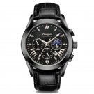 822-Leather All BK_2021 Men Watches  Luxury Waterproof Luminous Leather Quartz Wristwatch    Busines