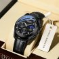4-L All Black_2021  Mens Watches  Leather/Stainless Steel Waterproof Luminous Sport Chronograph Quar