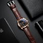 4-L All Black_2021 Mens Watches Leather/Stainless Steel Waterproof Luminous Sport Chronograph Quar