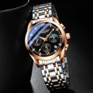 5-S RG Black_2021  Mens Watches  Leather/Stainless Steel Waterproof Luminous Sport Chronograph Quart