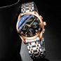 5-S RG Black_2021  Mens Watches  Leather/Stainless Steel Waterproof Luminous Sport Chronograph Quart