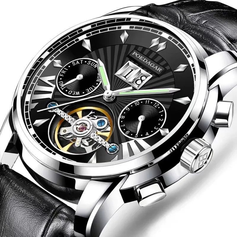 White_Men Watch  Luxury Automatic Mechanical Watches Waterproof Luminous Business Stainless Stain Me