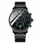632 BK BL S_Men's Ultra Thin Watches Sport Chronograph Simple Casual Stainless Steel Mesh Belt Quart