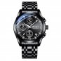 808 BK BK S_2021  Sport Chronograph Mens Watches  Luxury Military Leather Casual Quartz Wrist Watch 