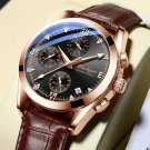 808 RG BK L_2021  Sport Chronograph Mens Watches  Luxury Military Leather Casual Quartz Wrist Watch 