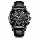 820-Leather All BK_Men Watches 2021  Leather Waterproof Luminous  Luxury Mens Quartz Wristwatch