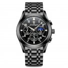All Black_Men Watches 2021  Leather Waterproof Luminous  Luxury Mens Quartz Wristwatch