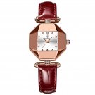 White Leather_Women Watch Rose Gold Stainless Stain Steel Quartz Wristwatch Waterproof  Luxury Ladie